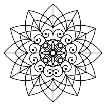 Mandala flower illustration. Vector illustration isolated on white background