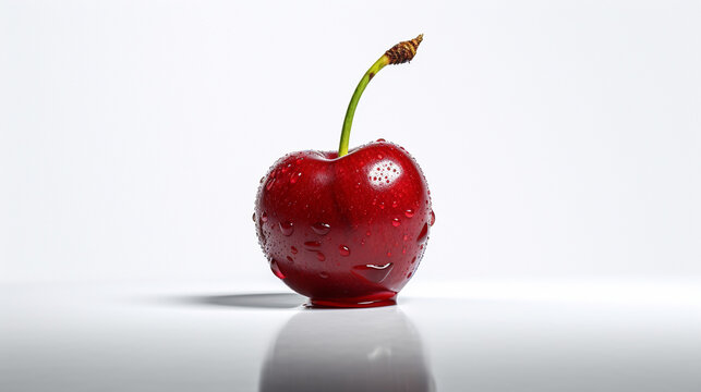 cherries in water HD 8K wallpaper Stock Photographic Image