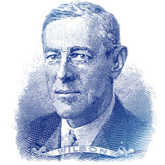 Woodrow Wilson President blue Portrait	
