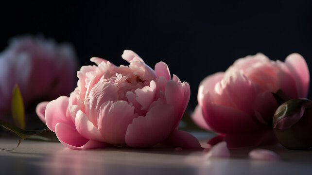 Peoni flowers minimalistic 