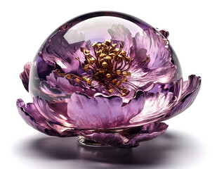 Violet, peony, old , background, generative, ai, steampunk style, vintage, watch