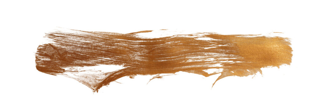 PNG Grunge Gold ink color smear brush stroke stain line blot on transparent background.