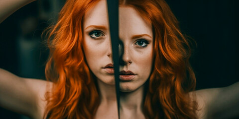 Naklejka premium Eye of a woman - Generative AI