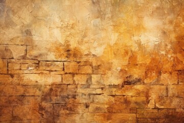 old stone wall background with a brown color and beige paint