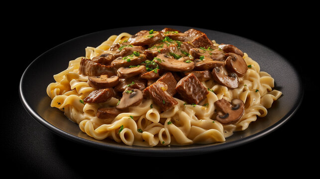 pasta with meat HD 8K wallpaper Stock Photographic Image
