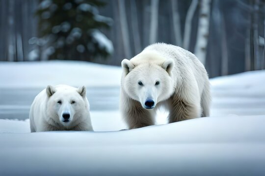 white polar bear Generated AI