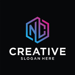 Fototapeta na wymiar NC Monogram logo minimalist logo design, company logos, businesses and individuals.