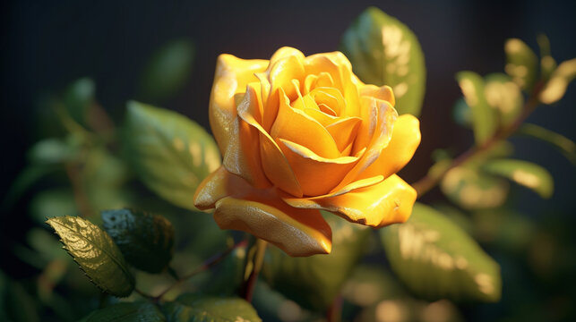 yellow rose in the garden HD 8K wallpaper Stock Photographic Image
