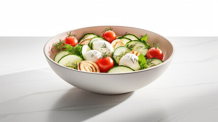 salad with tomatoes and cucumbers HD 8K wallpaper Stock Photographic Image