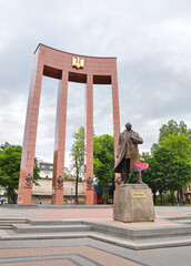 Monument to Stepan Bandera in Lviv, Ukraine