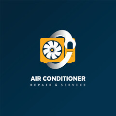 air conditioner repair and service logo vector icon illustration,eps10