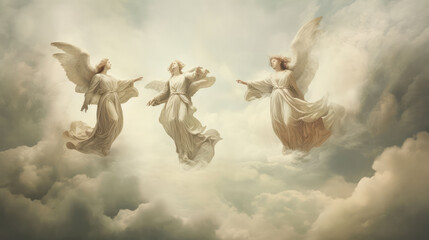 Angels in heaven, religious, generative AI