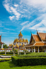 Naklejka premium IRON CASTLE,IRON MONASTERY,WAT RATCHANATDARAM WORAWIHAN,HISTORICAL ARCHITECTURE,BANGKOK,THAILAND
