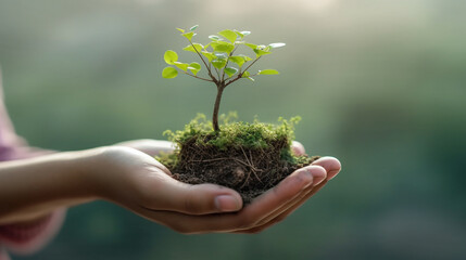 plant in hands HD 8K wallpaper Stock Photographic Image