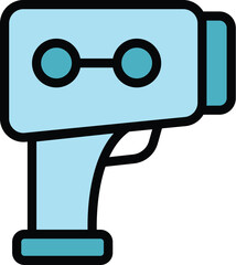 Gun laser meter icon. Outline Gun laser meter vector icon for web design isolated on white background color flat