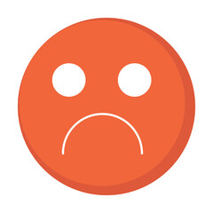 face emotion sad flat design for review feedback emoticon