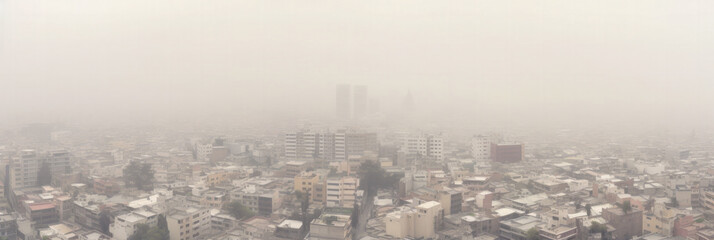 Mexico City panoramic view - Generative AI