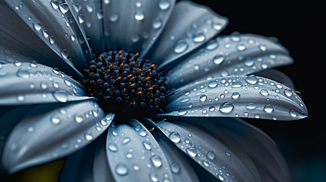 Fototapeta water drops on flower HD 8K wallpaper Stock Photographic Image