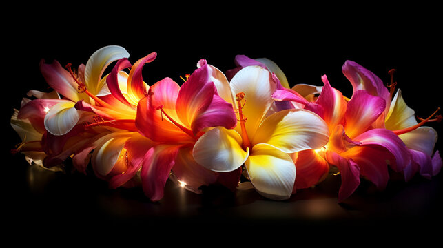 flower on black HD 8K wallpaper Stock Photographic Image