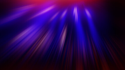 Bright radial rays on black, abstract blurred background.