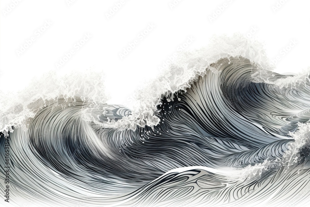Poster wave texture isolated on white background. generated by ai