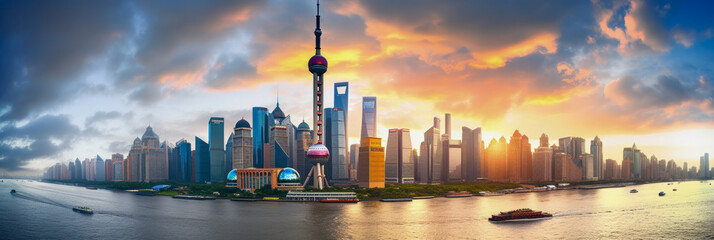 Shanghai panorama China - Generative AI