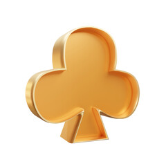 Golden card suit symbols 3d rendering illustration