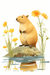 Cute capybara illustration 