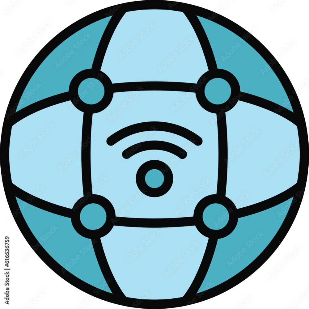 Poster global wifi internet icon. outline global wifi internet vector icon for web design isolated on white