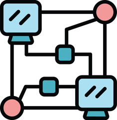 Network internet icon. Outline Network internet vector icon for web design isolated on white background color flat