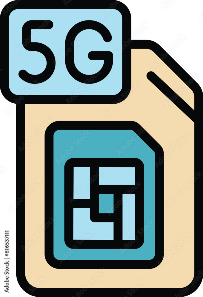 Poster 5g network sim icon. outline 5g network sim vector icon for web design isolated on white background 