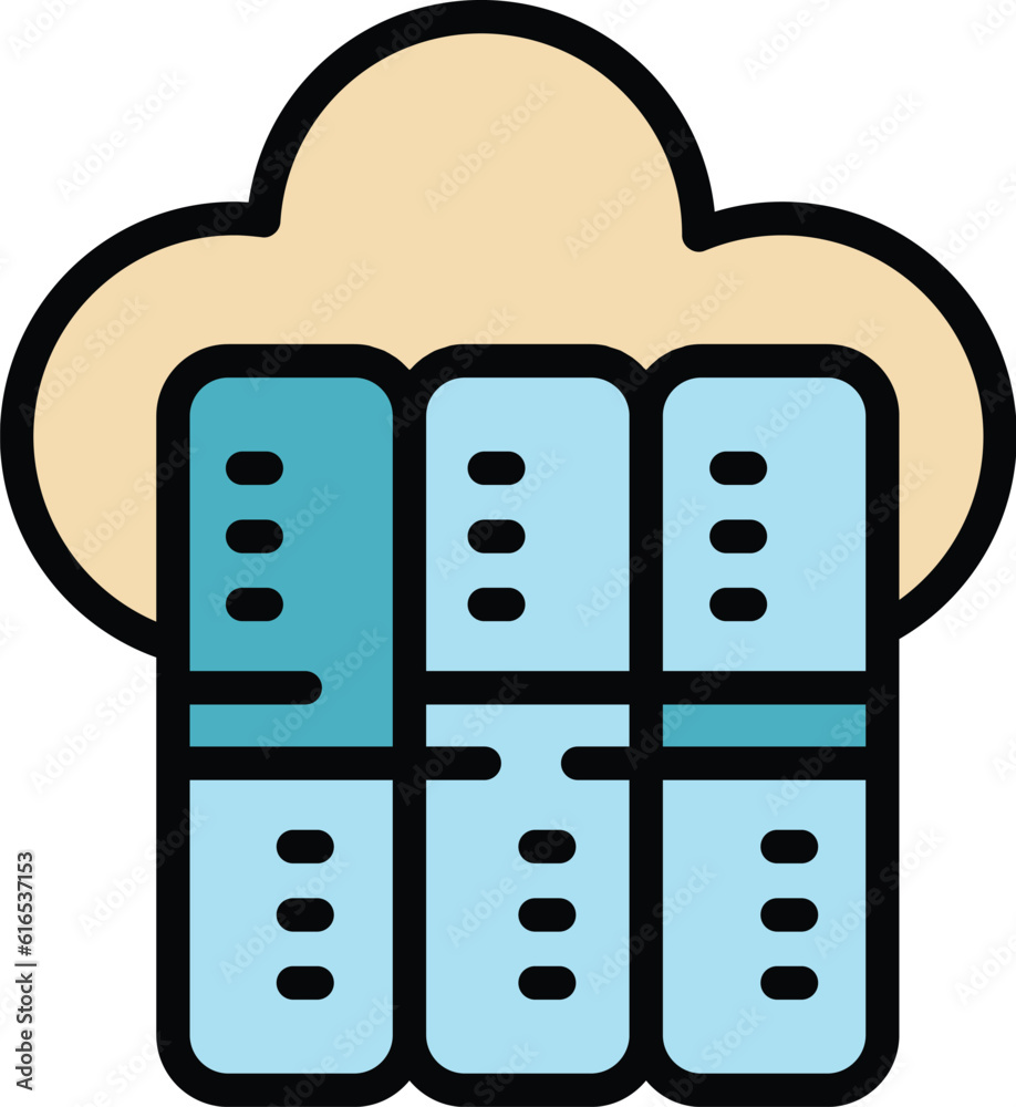 Poster server data cloud icon. outline server data cloud vector icon for web design isolated on white backg