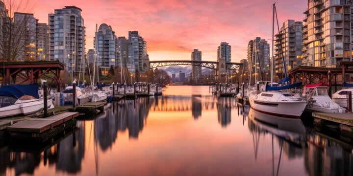 Vancouver panoramic view Canada - Generative AI