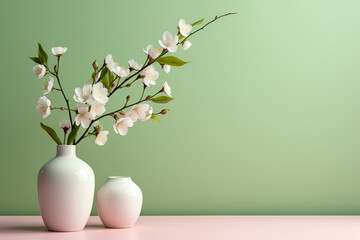 white flowers in vase spring colors