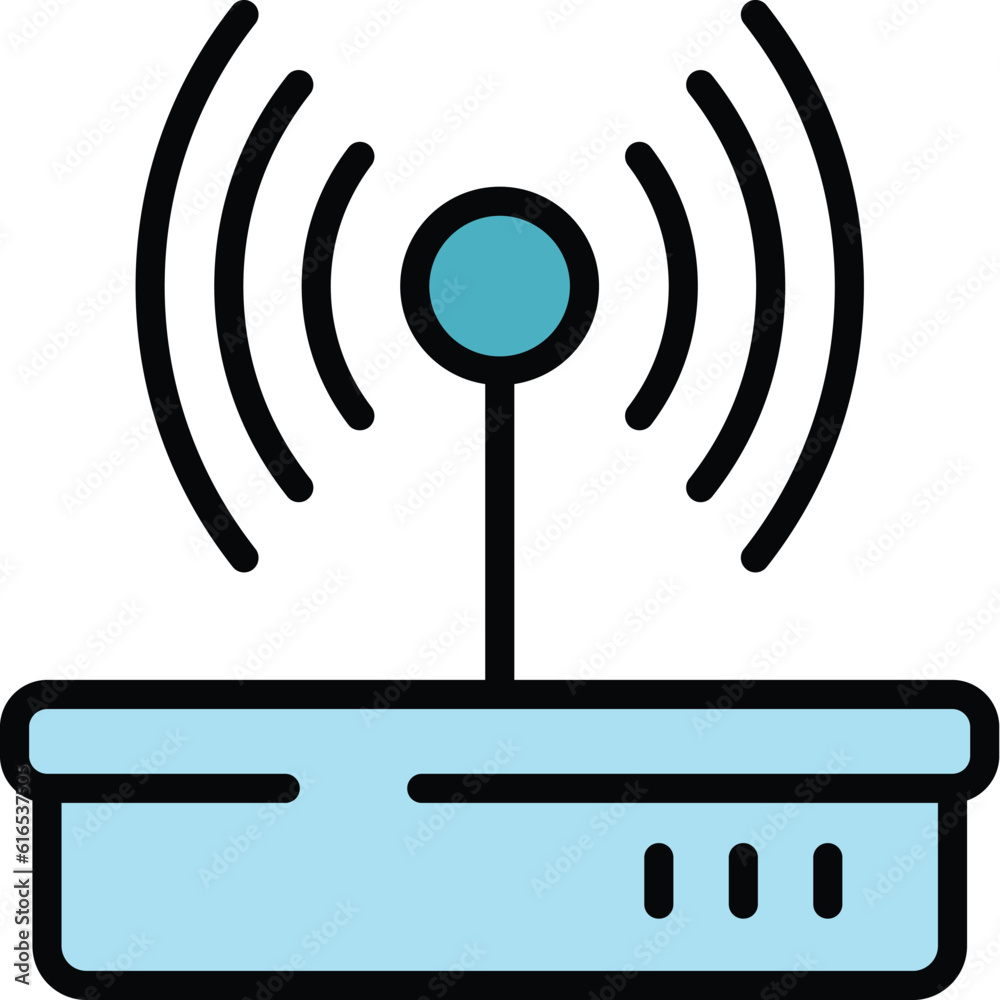 Poster wifi router icon. outline wifi router vector icon for web design isolated on white background color 
