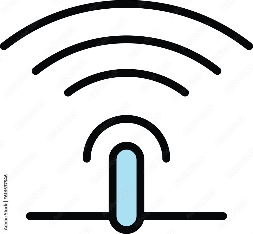 Poster wifi router point icon. outline wifi router point vector icon for web design isolated on white backg