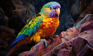 Colorful macaw parrot (generative AI)