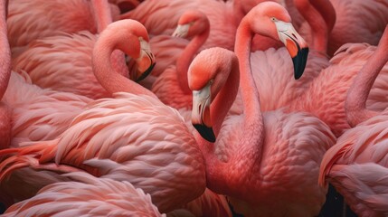 Pink Flamingos Wallpaper background art - obrazy, fototapety, plakaty