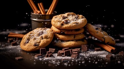 beautiful high definition photography of chocolate chip cookies