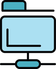 Share folder internet icon. Outline Share folder internet vector icon for web design isolated on white background color flat