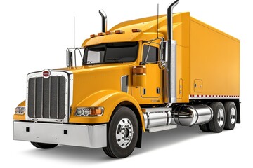a truck with a trailer isolated on a white background. Generated by AI.