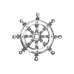 Fototapeta premium steering wheel chest illustration, steering wheel drawing, sea, elements, marine illustrations, sea, ocean, water, steering wheel tattoo