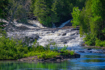Beautiful  and wild river in the province of Quebec, Canada
