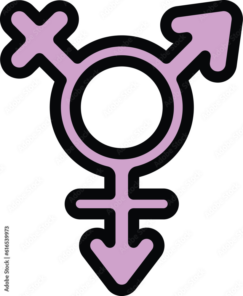 Sticker Gender identity lesbian icon. Outline Gender identity lesbian vector icon for web design isolated on white background color flat - Stickers