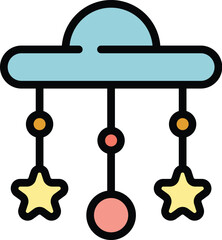 Obraz premium Crib toys icon. Outline Crib toys vector icon for web design isolated on white background color flat