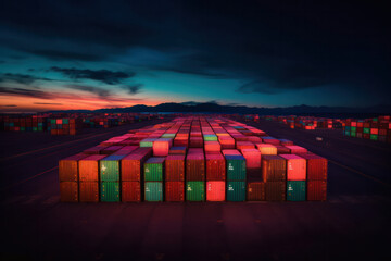 A hyperrealistic depiction of blockchain technology in supply chain management, showcasing the traceability, accountability, and efficiency it brings to the logistics industry - obrazy, fototapety, plakaty