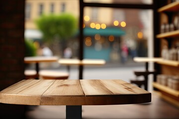 wooden table with natural light coming from a nearby window. Generative AI