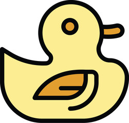 Bath duck icon. Outline Bath duck vector icon for web design isolated on white background color flat
