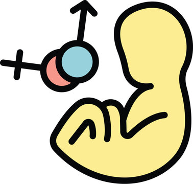 Baby embrion icon. Outline Baby embrion vector icon for web design isolated on white background color flat