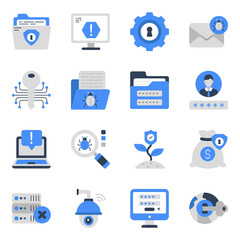 Set of Security and Protection Flat Icons

